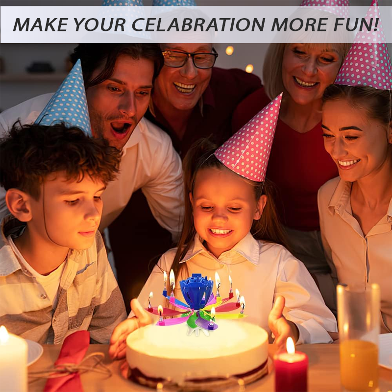 2025🎂 ToyTinker™ Glow Petal Spinning Musical Birthday Candle