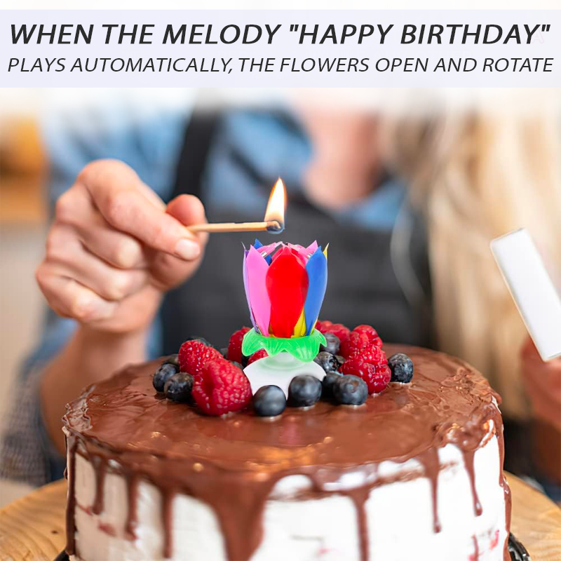2025🎂 ToyTinker™ Glow Petal Spinning Musical Birthday Candle