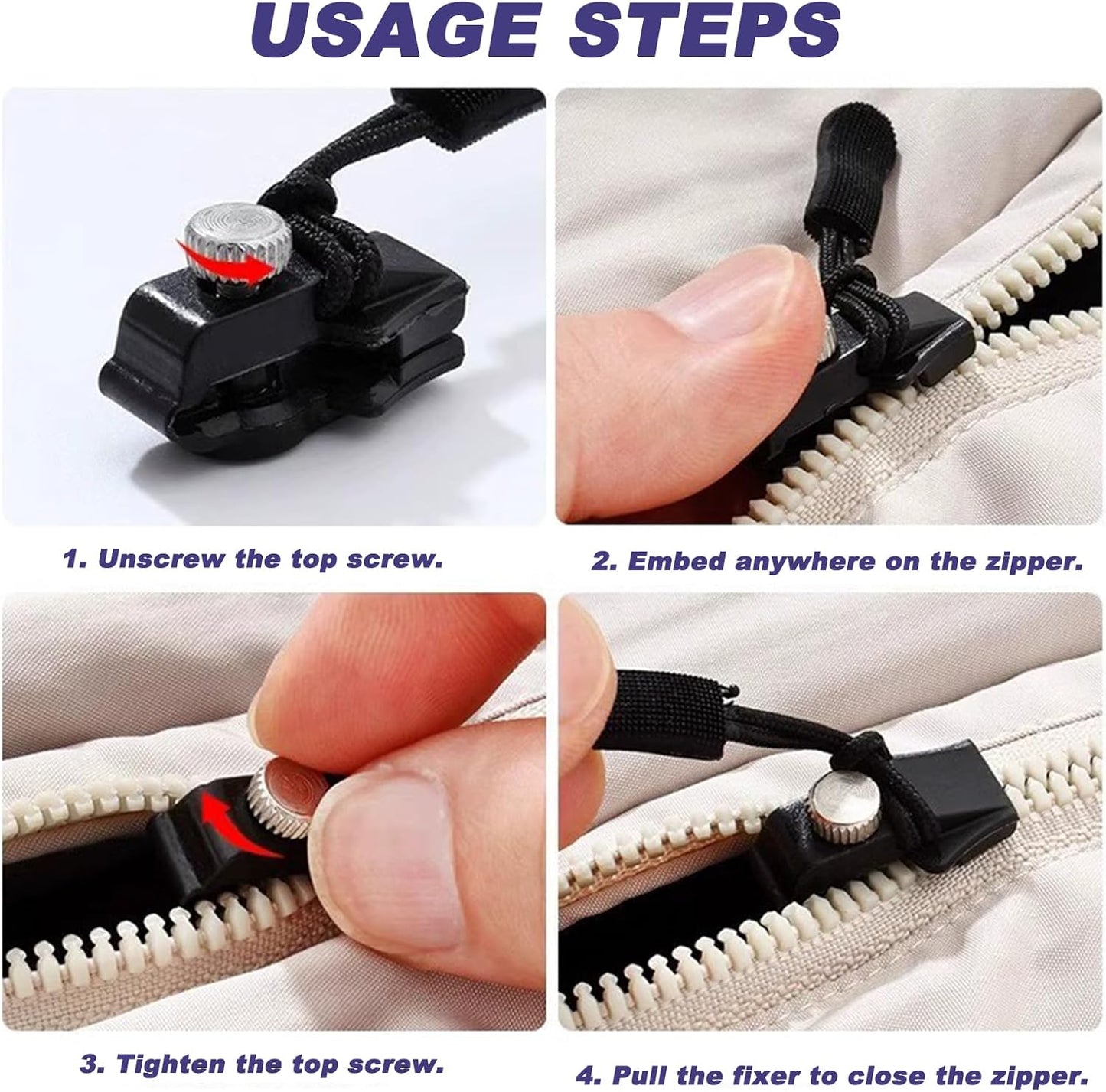 CozyGlam™ Instant Zipper Sliders For All Size