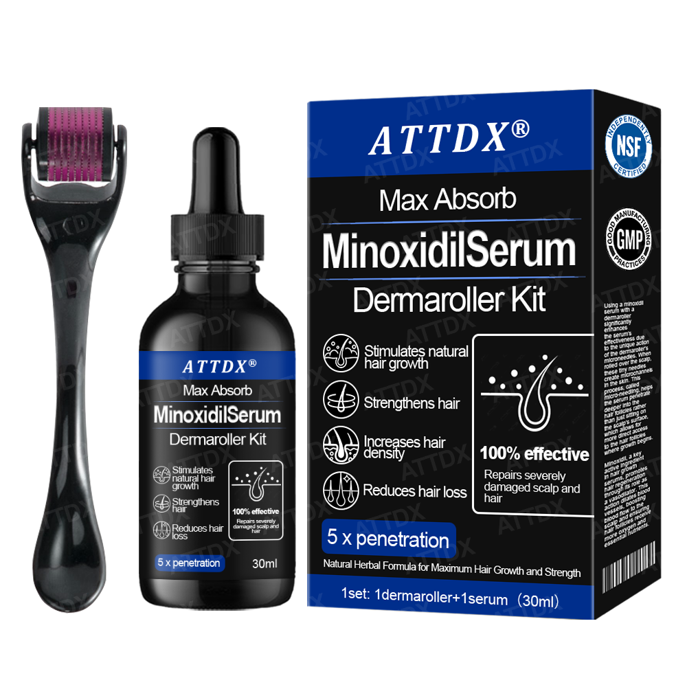 🔥TikTok Hot Sellers- ATTDX® Max Absorb MinoxidilSerum Dermaroller Kit