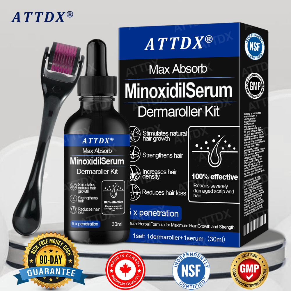 🔥TikTok Hot Sellers- ATTDX® Max Absorb MinoxidilSerum Dermaroller Kit
