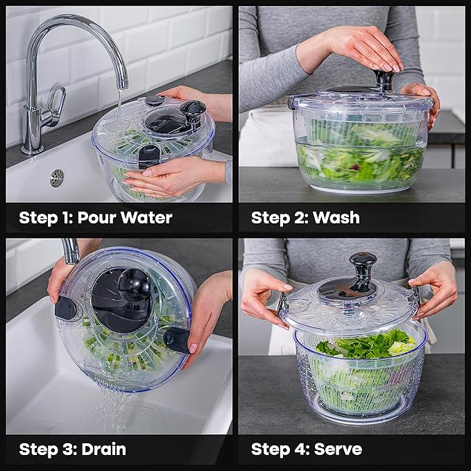 ComfortCornerUs™ 3-in-1 Quick-Dry Salad Spinner