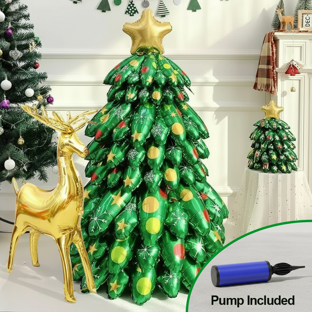 š„TikTok Hot Sellers- ComfortCornerUs⢠3D Inflatable Xmas Tree Foil Balloon Set