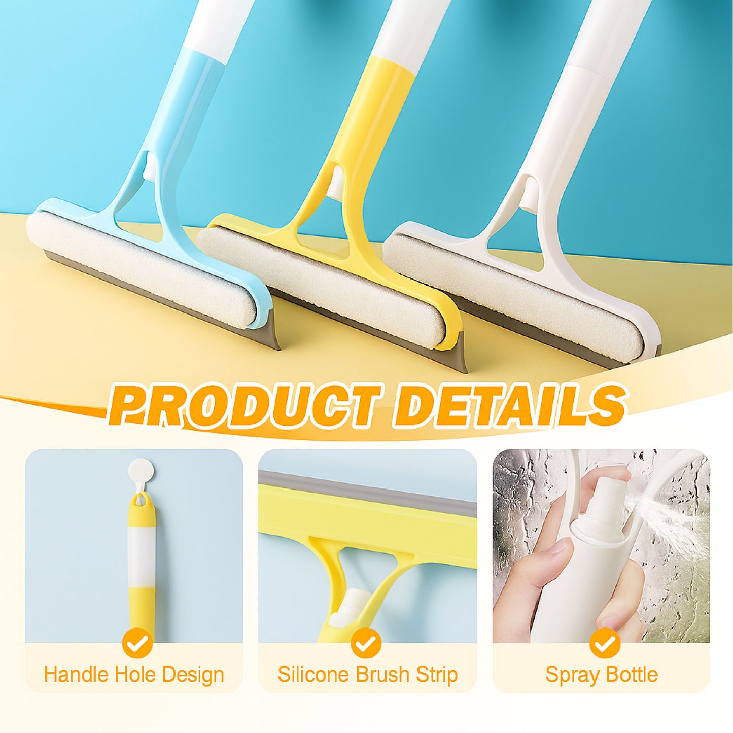 š„TikTok Hot Sellers- ComfortCornerUs⢠3 in 1 Glass Cleaning Spray Squeegee Scraper