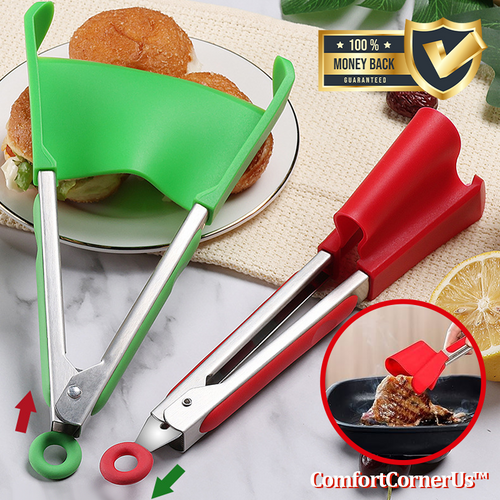 🔥TikTok Hot Sellers- ComfortCornerUs™ FlexiGrip Dual-Action Food Tongs