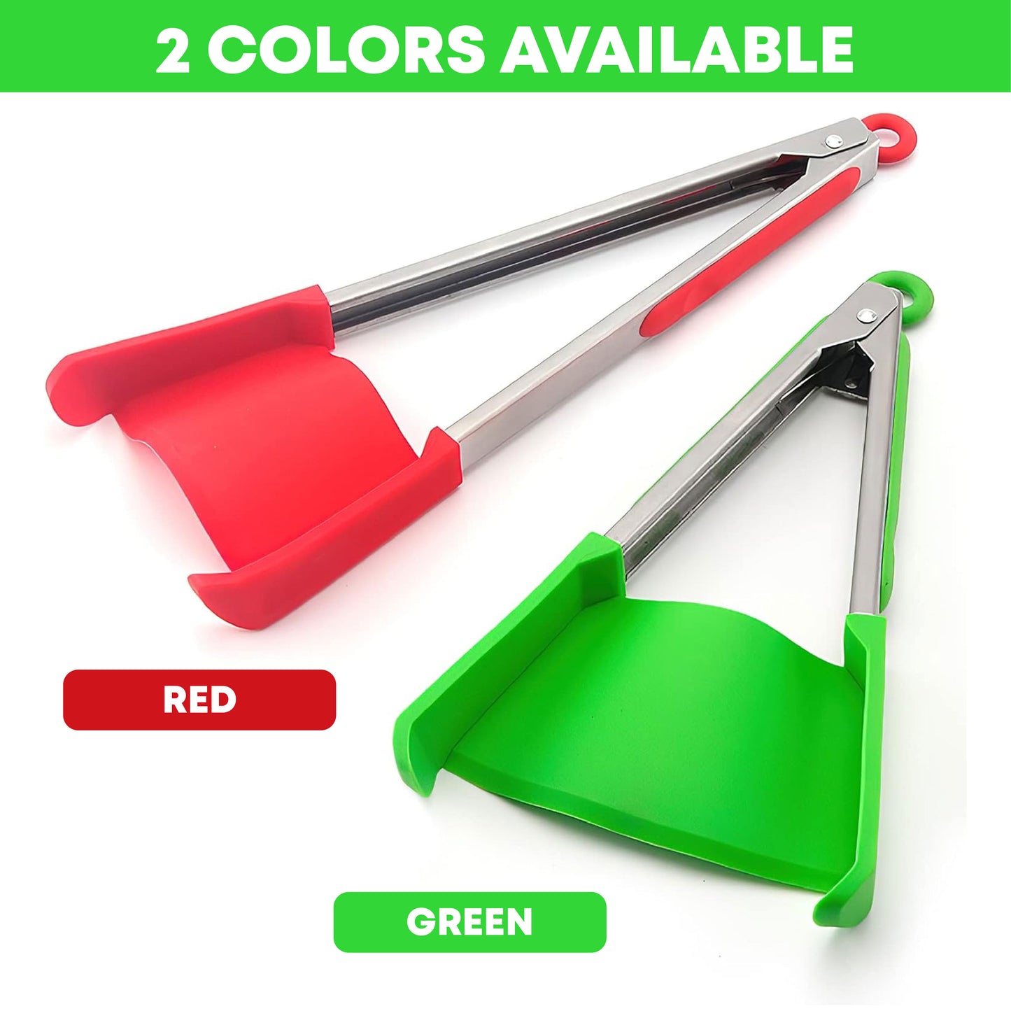 🔥TikTok Hot Sellers- ComfortCornerUs™ FlexiGrip Dual-Action Food Tongs