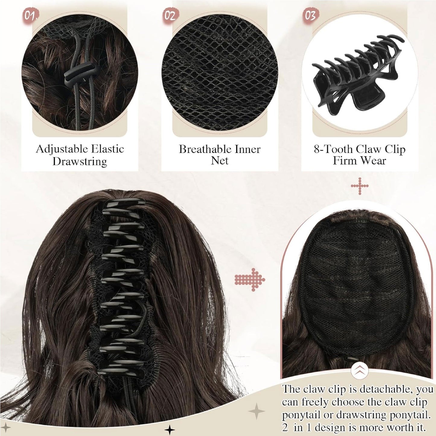 š„TikTok Hot Sellers- ComfortCornerUs⢠InstaPony Curly Extension Claw Clip