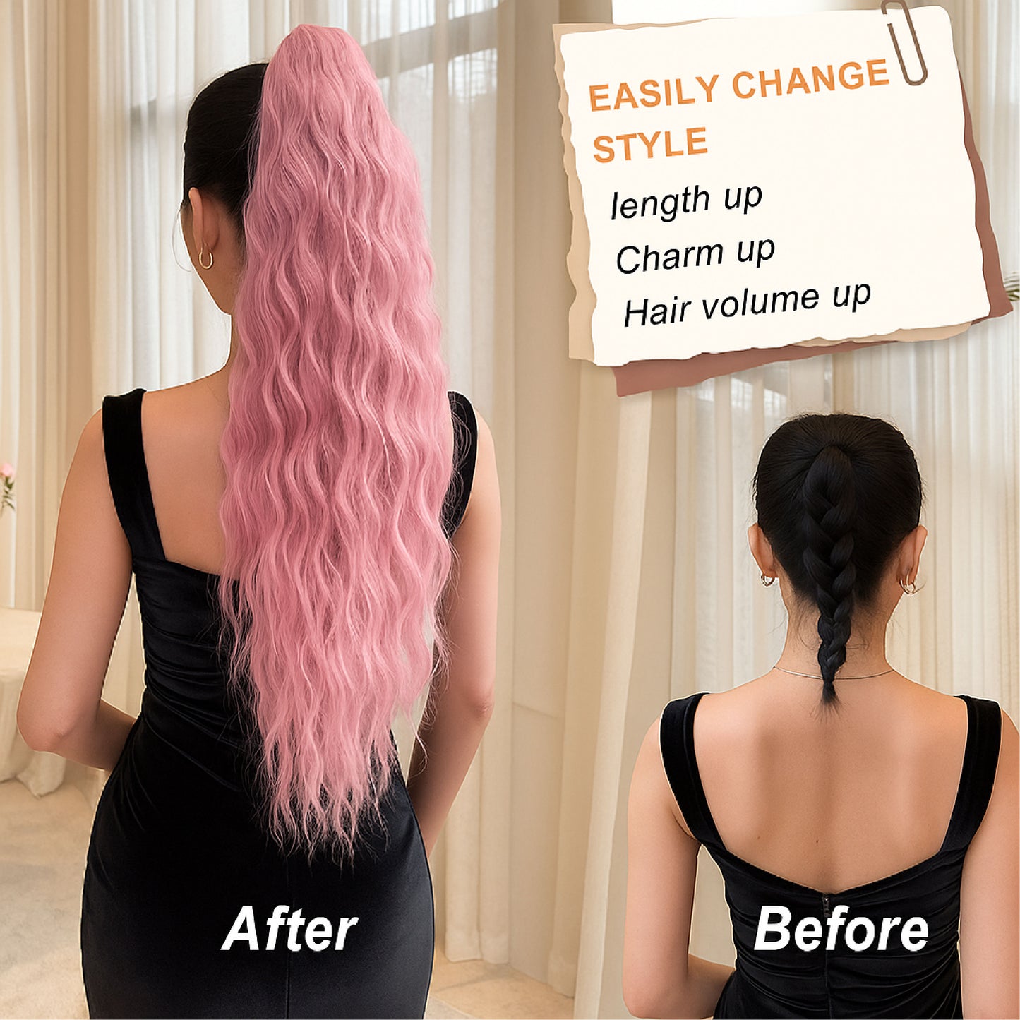 š„TikTok Hot Sellers- ComfortCornerUs⢠InstaPony Curly Extension Claw Clip