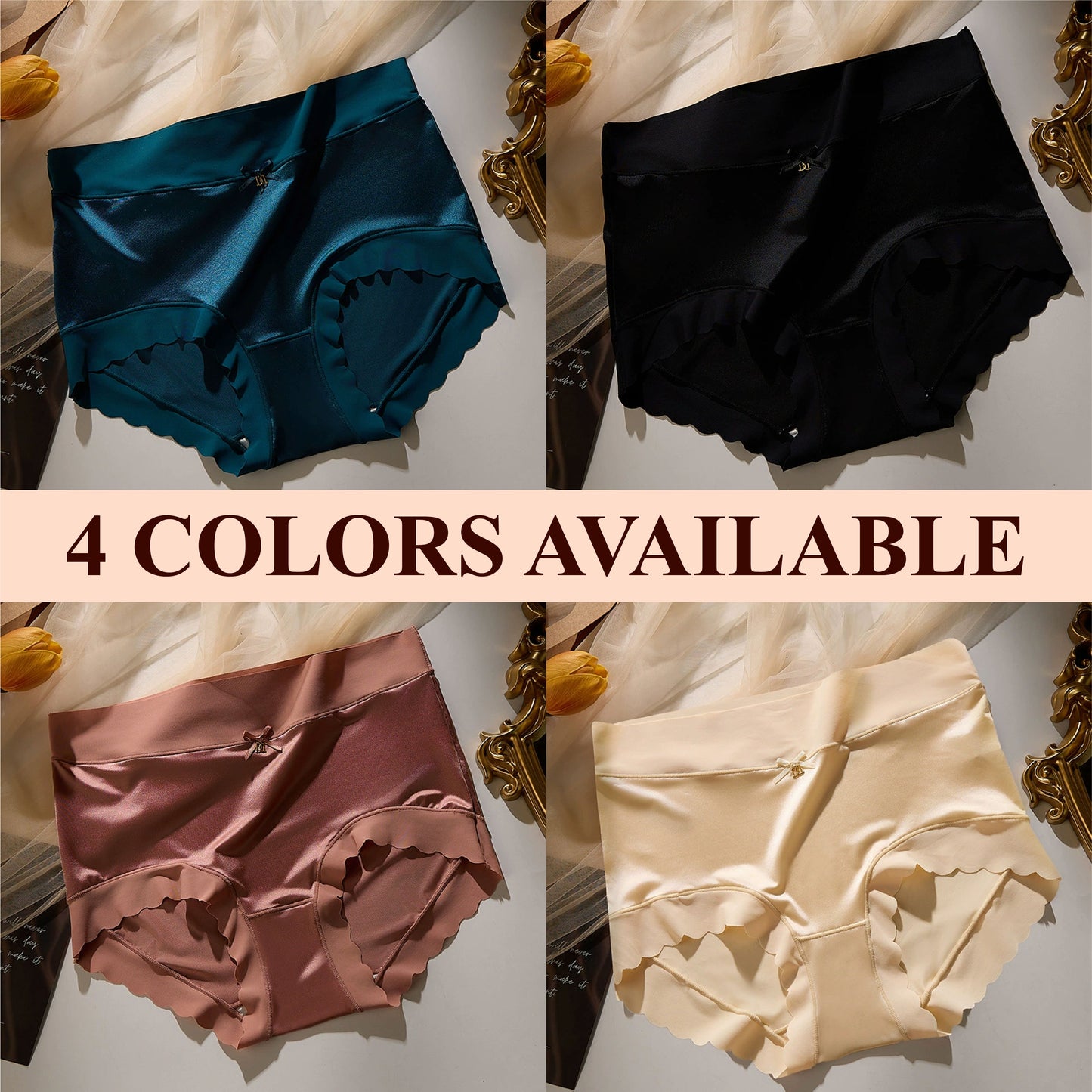 CozyGlam™ Satin Traceles Ice Silk Breathable Underwear