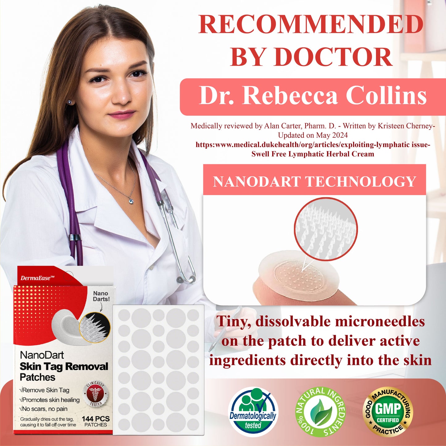 DermaEase™ NanoDart Skin Tag Removal Patches