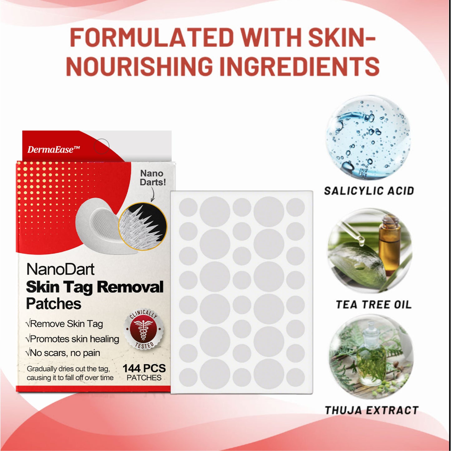 DermaEase™ NanoDart Skin Tag Removal Patches