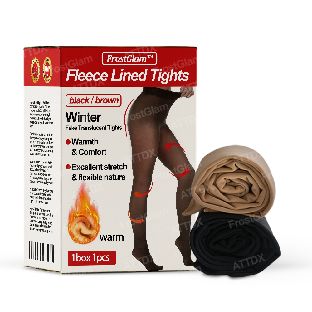 👍 ComfortCornerUs™ Winter Fleece Fake Translucent Tights
