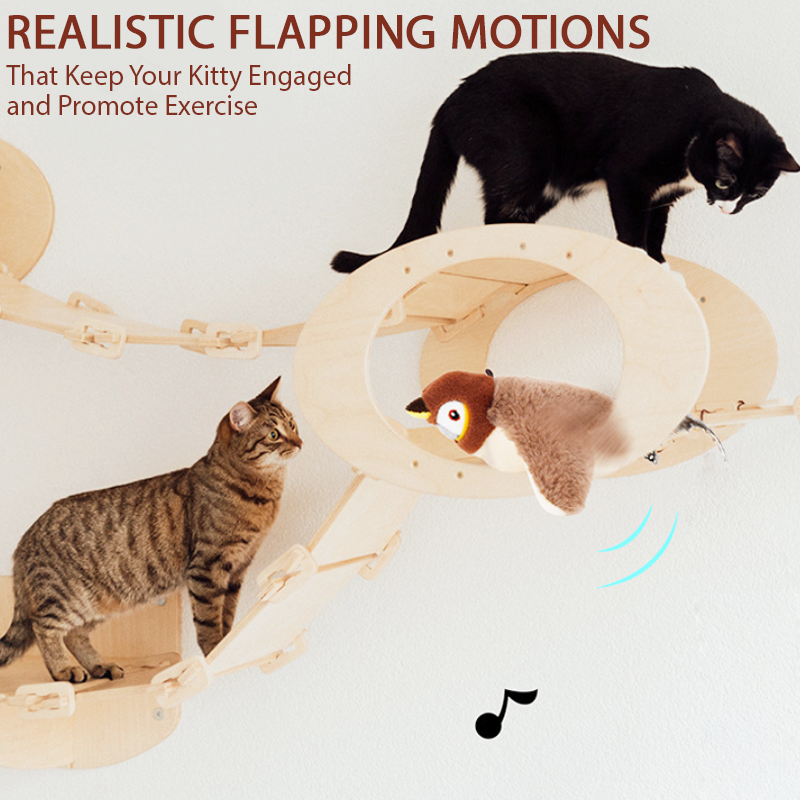 2025🐈 FurryGroom™ Interactive Flapping Bird Pet Toy
