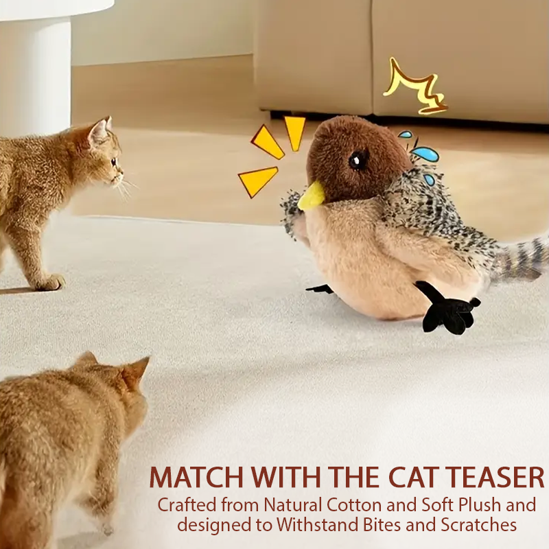 2025🐈 FurryGroom™ Interactive Flapping Bird Pet Toy