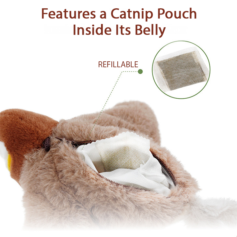 2025🐈 FurryGroom™ Interactive Flapping Bird Pet Toy