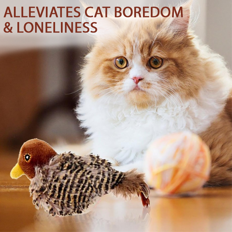 2025🐈 FurryGroom™ Interactive Flapping Bird Pet Toy