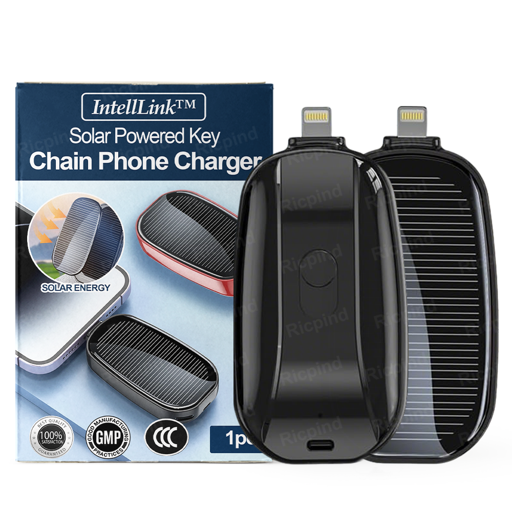 IntellLink™ Solar Powered Key Chain Phone Charger