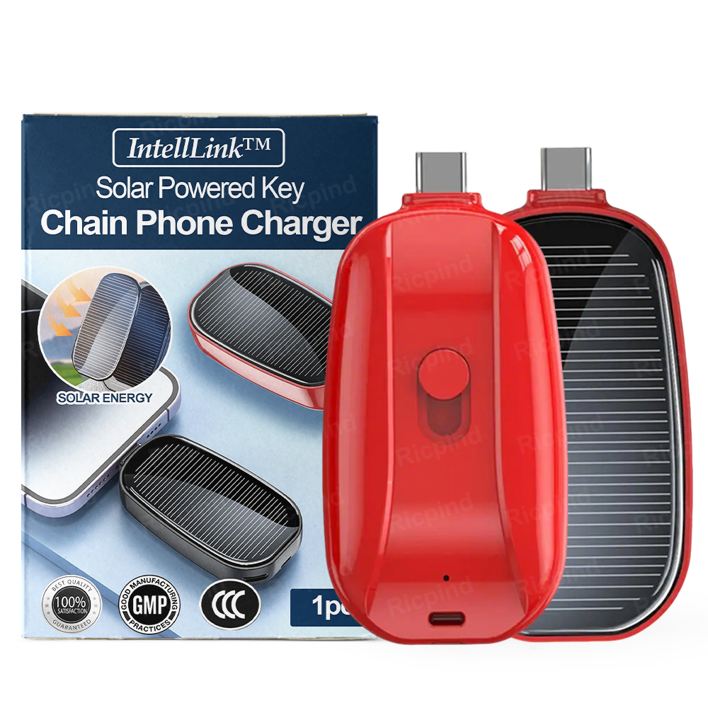IntellLink™ Solar Powered Key Chain Phone Charger