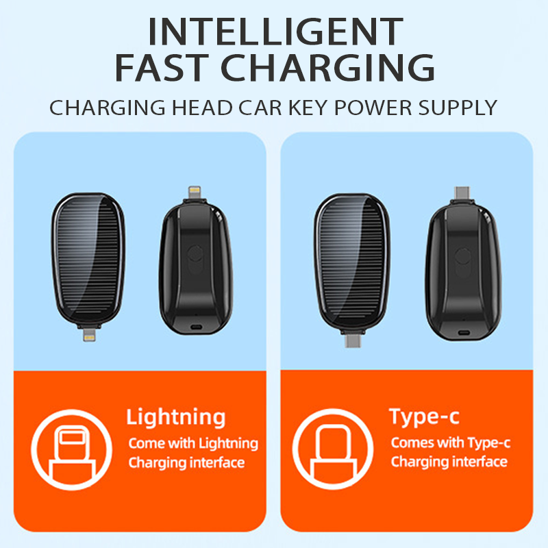 IntellLink™ Solar Powered Key Chain Phone Charger