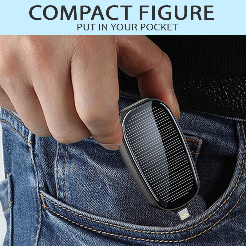 IntellLink™ Solar Powered Key Chain Phone Charger