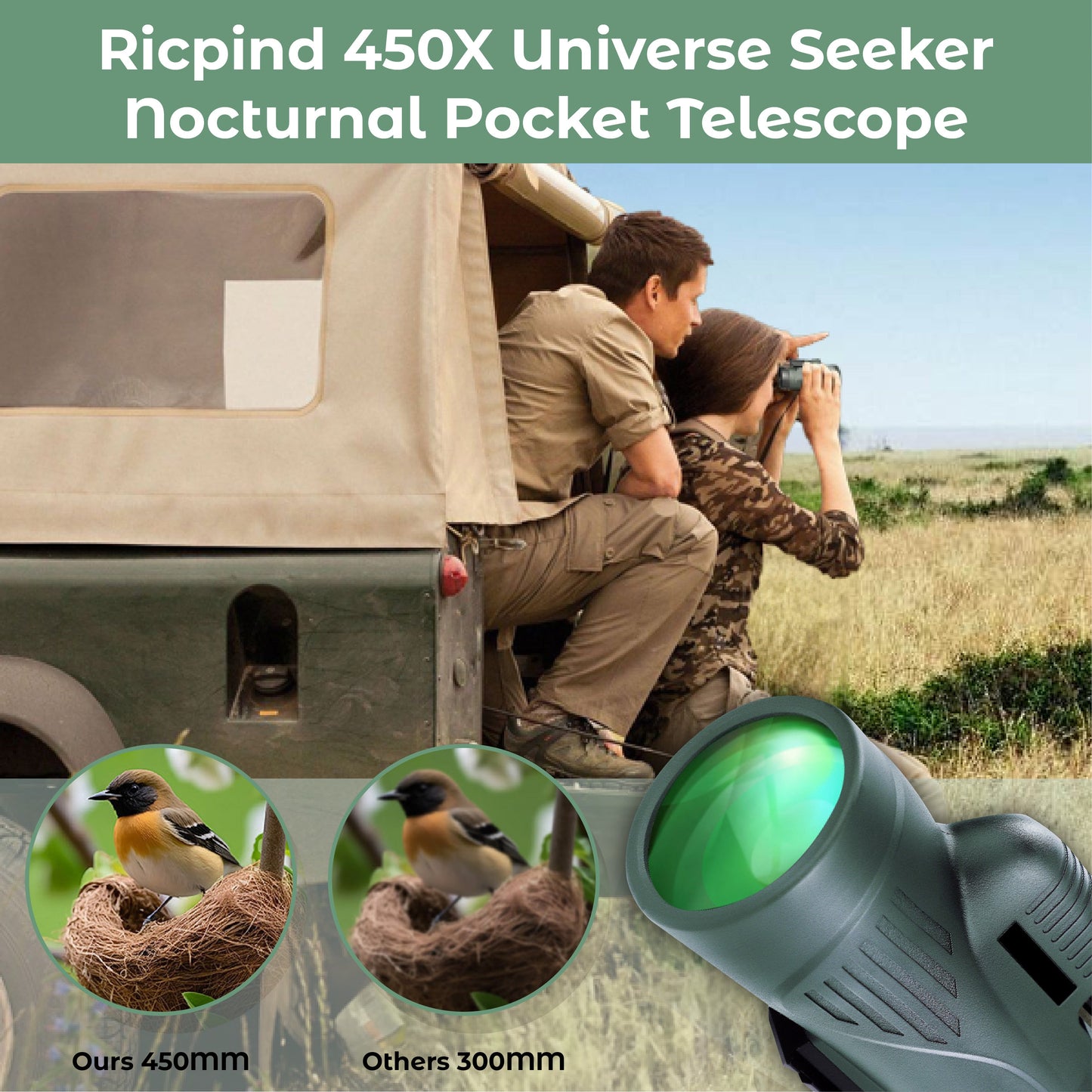 2025š RICPIND⢠450X Universe Seeker Nocturnal Pocket Telescope