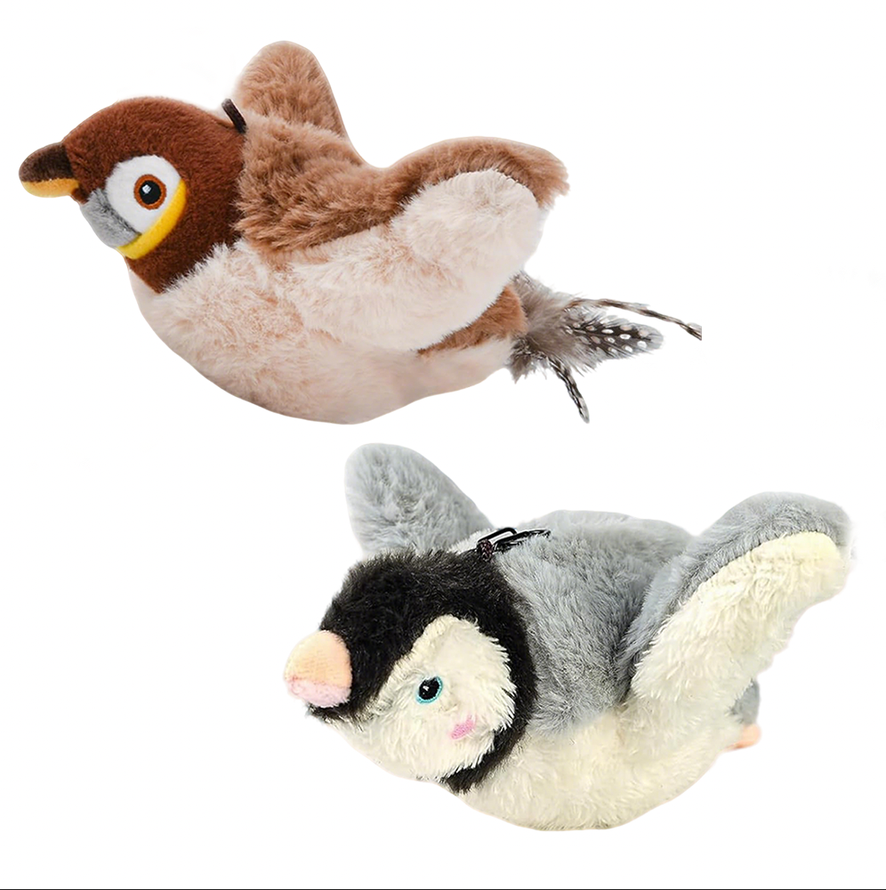 2025🐈 FurryGroom™ Interactive Flapping Bird Pet Toy