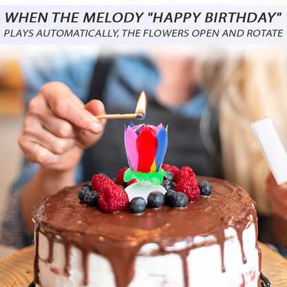 2025🎂 ToyTinker™ Glow Petal Spinning Musical Birthday Candle