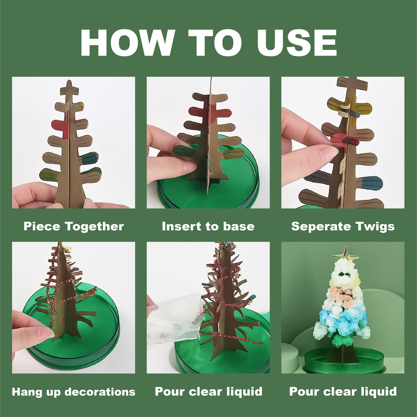 ComfortCornerUs™ 24H Magic Crystal Growing Xmas Tree Kit