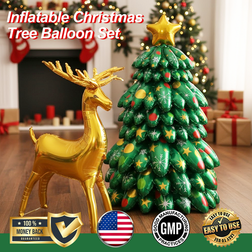 ComfortCornerUs™ 3D Inflatable Xmas Tree Foil Balloon Set