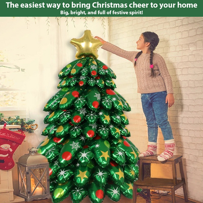 ComfortCornerUs™ 3D Inflatable Xmas Tree Foil Balloon Set