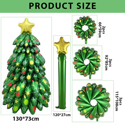 ComfortCornerUs™ 3D Inflatable Xmas Tree Foil Balloon Set