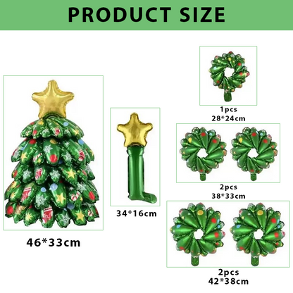 ComfortCornerUs™ 3D Inflatable Xmas Tree Foil Balloon Set