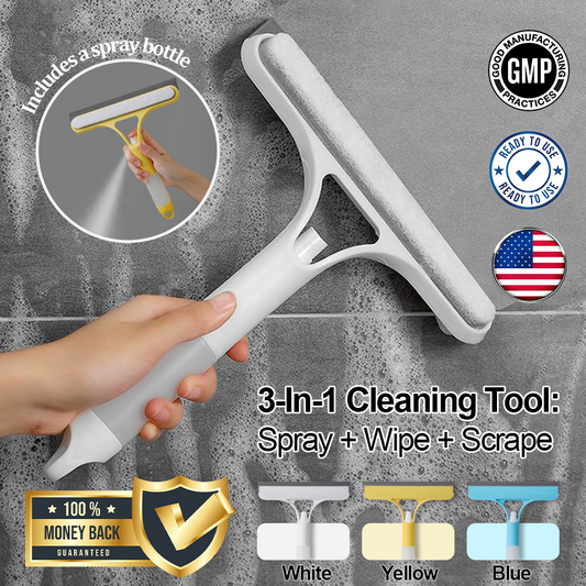 🔥TikTok Hot Sellers- ComfortCornerUs™ 3 in 1 Glass Cleaning Spray Squeegee Scraper