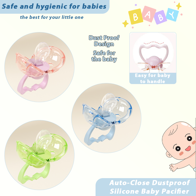 ComfortCornerUs™ Auto-Close Dustproof Silicone Baby Pacifier