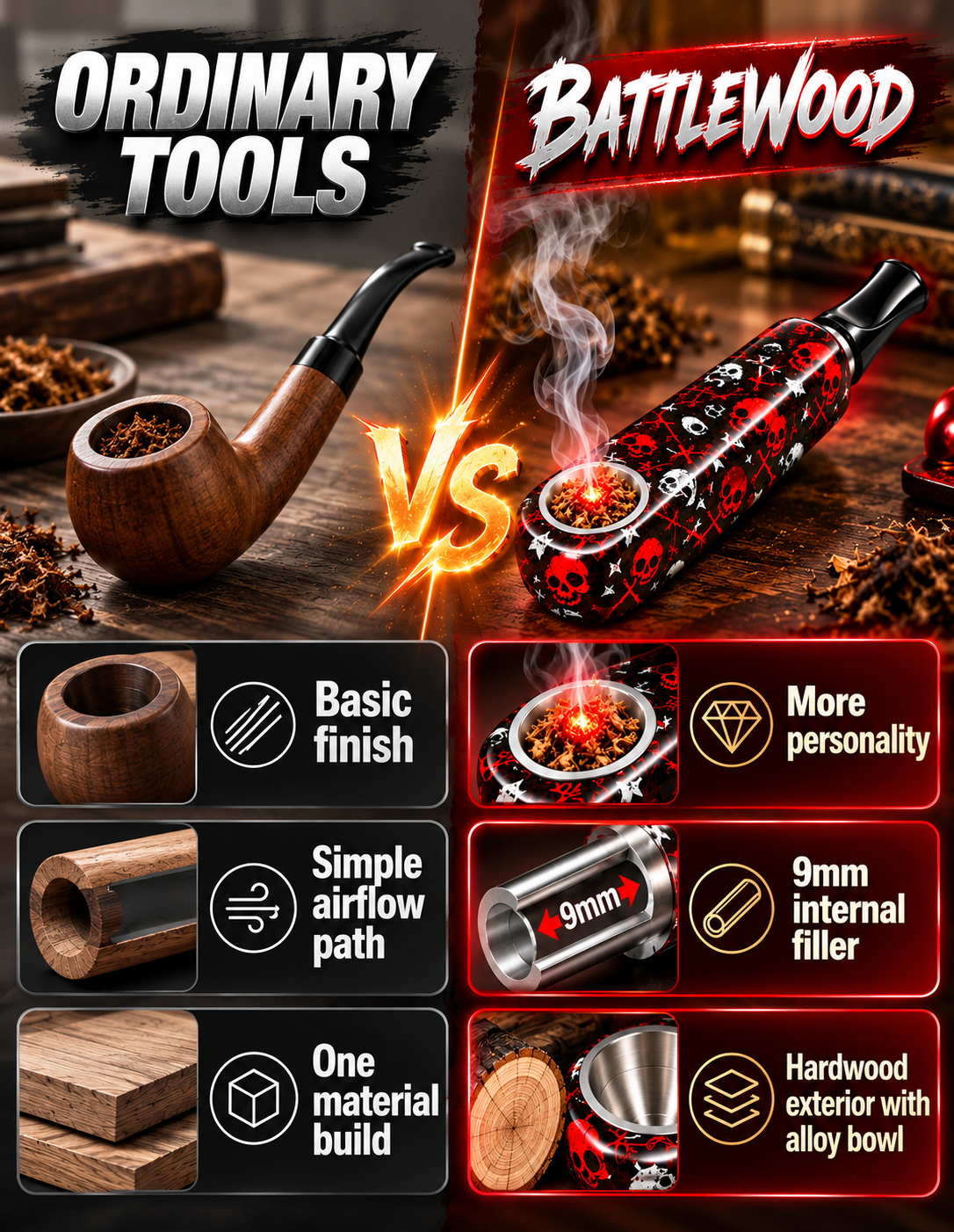 ComfortCornerUs™ BattleWood Street Style Alloy Pocket Tool
