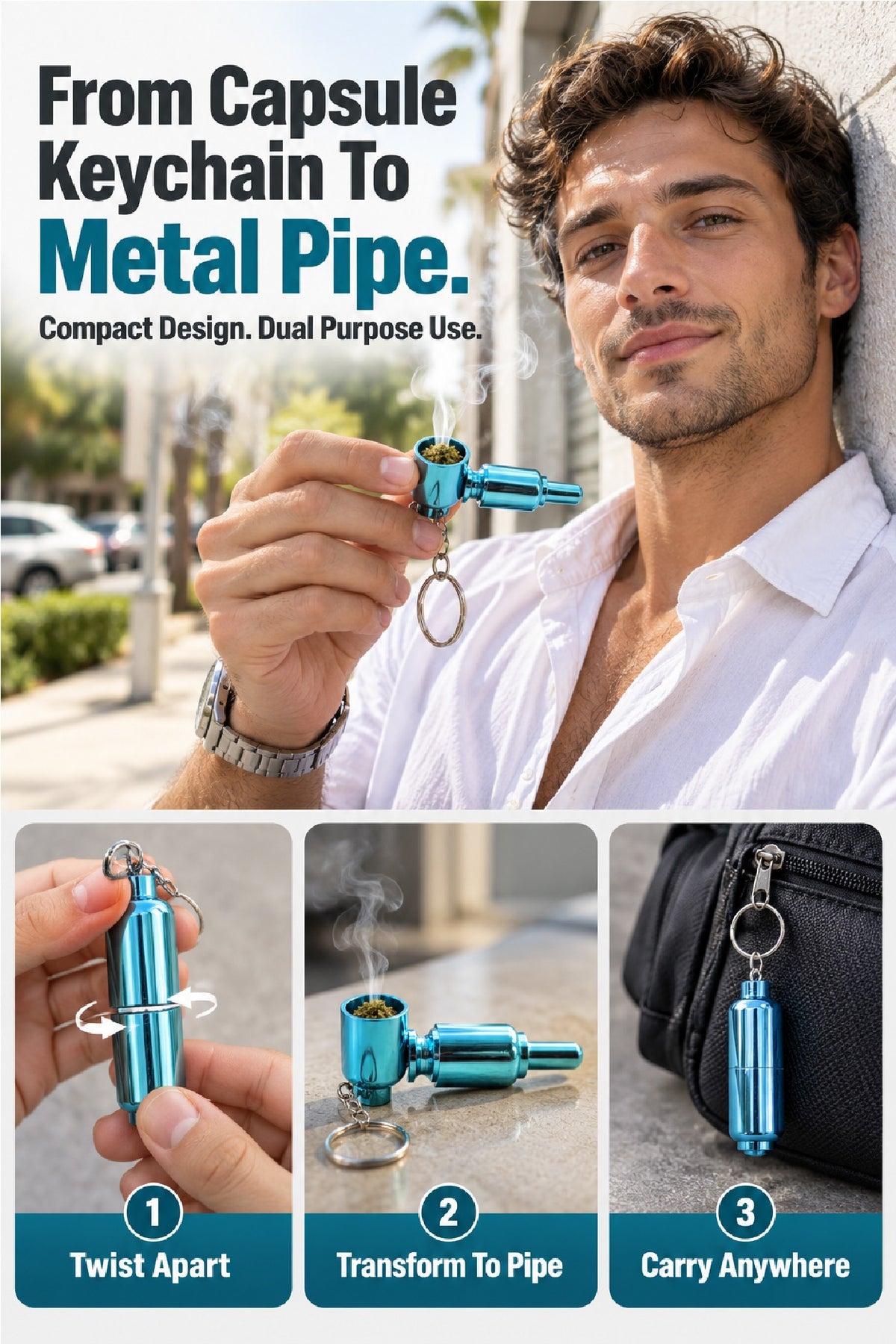 ComfortCornerUs™ CapsuleMorph Convertible Alloy Keychain Tool