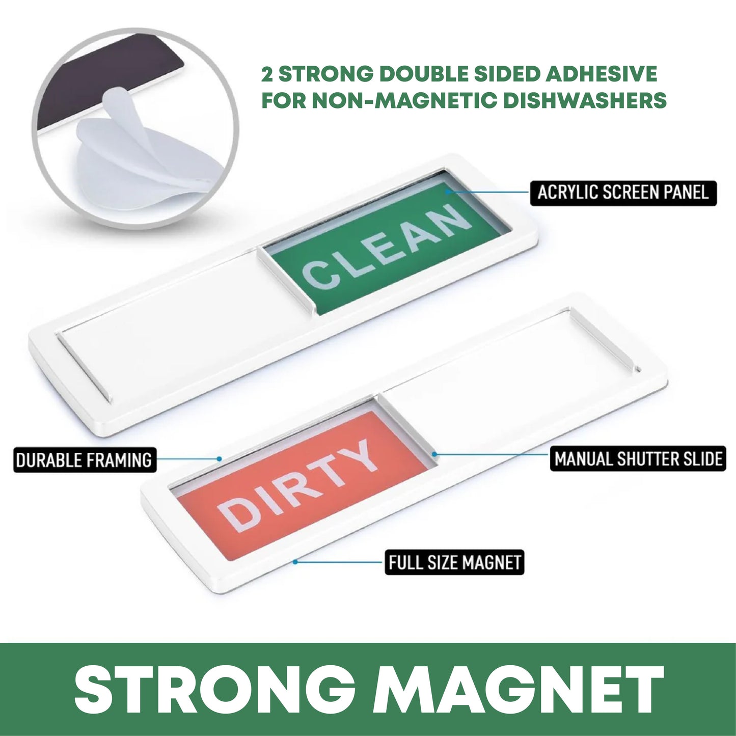 ComfortCornerUs™ CleanDirty Magnetic Dishwasher Sign
