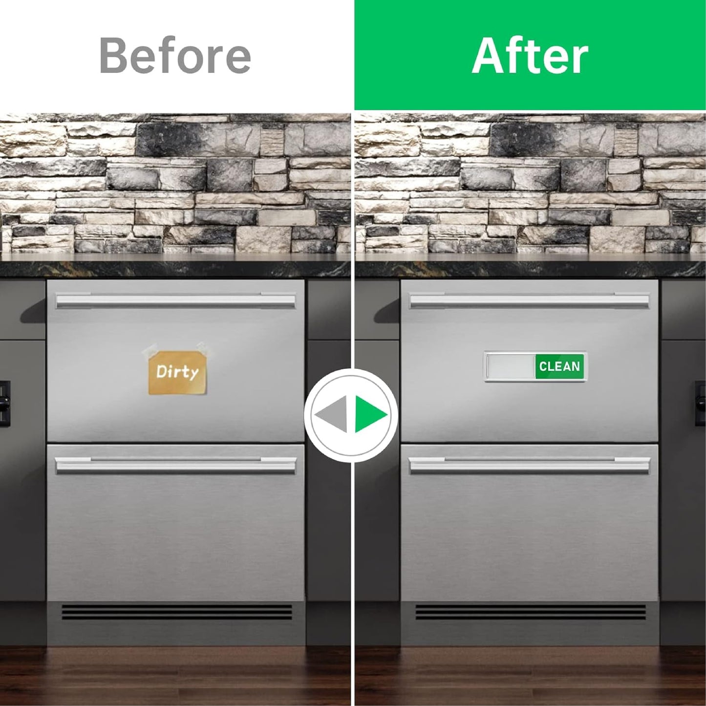 ComfortCornerUs™ CleanDirty Magnetic Dishwasher Sign