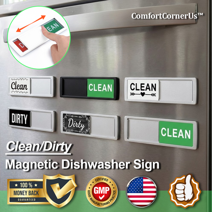 ComfortCornerUs™ CleanDirty Magnetic Dishwasher Sign