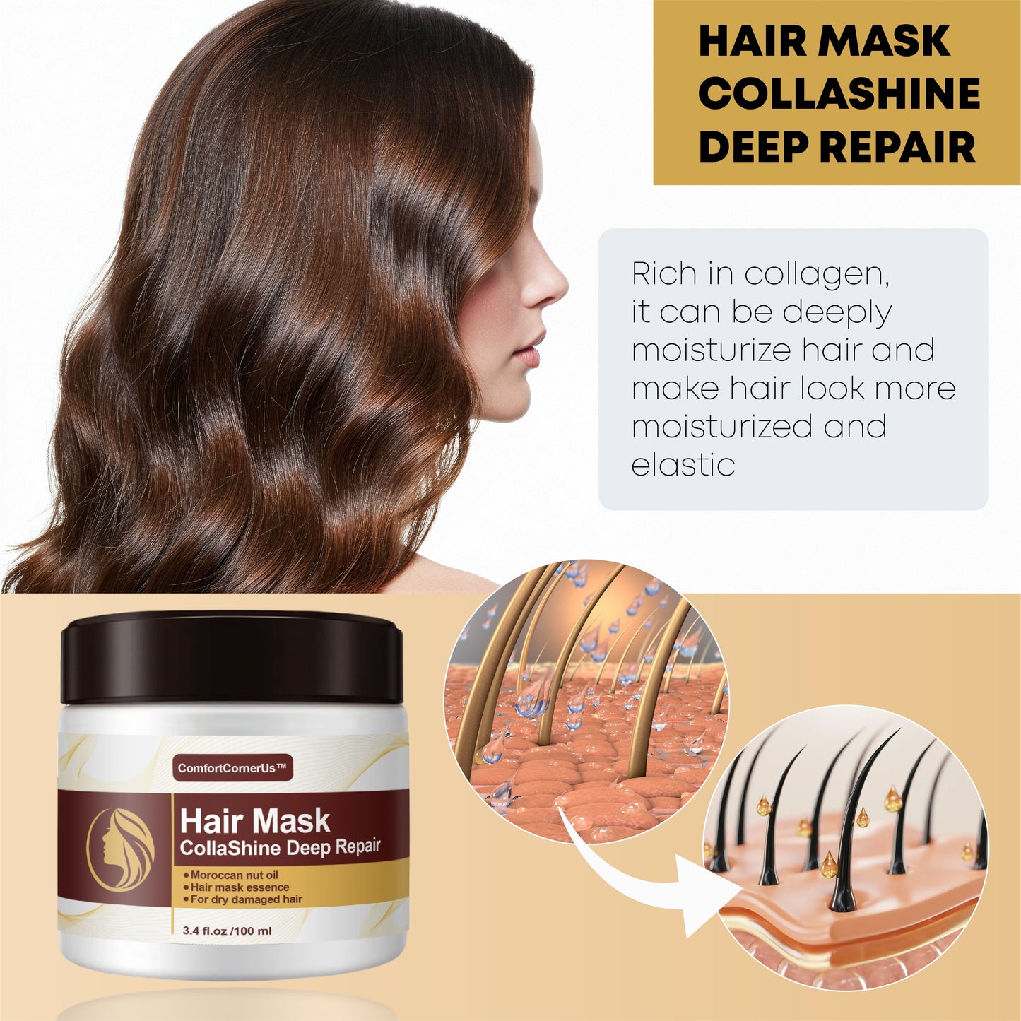 ComfortCornerUs™ CollaShine Deep Repair Hair Mask