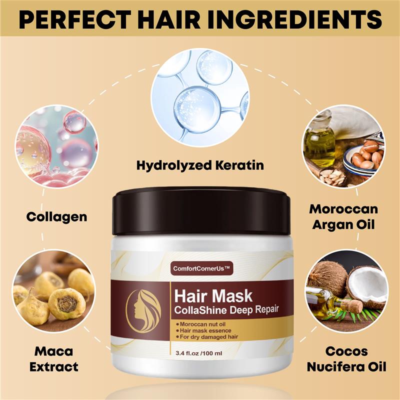 ComfortCornerUs™ CollaShine Deep Repair Hair Mask