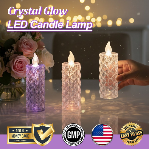 🔥TikTok Hot Sellers- ComfortCornerUs™ Crystal Glow LED Candle Lamp