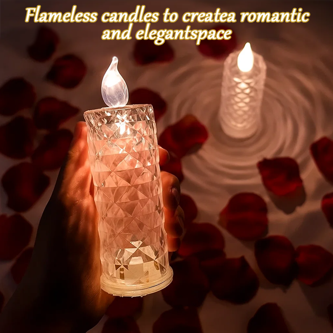 🔥TikTok Hot Sellers- ComfortCornerUs™ Crystal Glow LED Candle Lamp