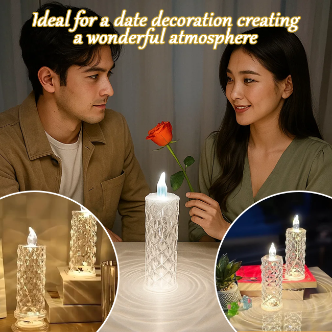 🔥TikTok Hot Sellers- ComfortCornerUs™ Crystal Glow LED Candle Lamp