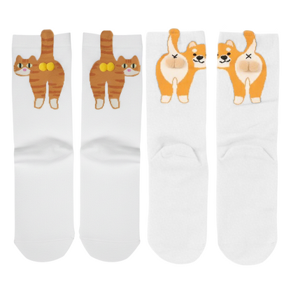 ComfortCornerUs™ CuteCritter 3D Pom-Pom Cartoon Socks