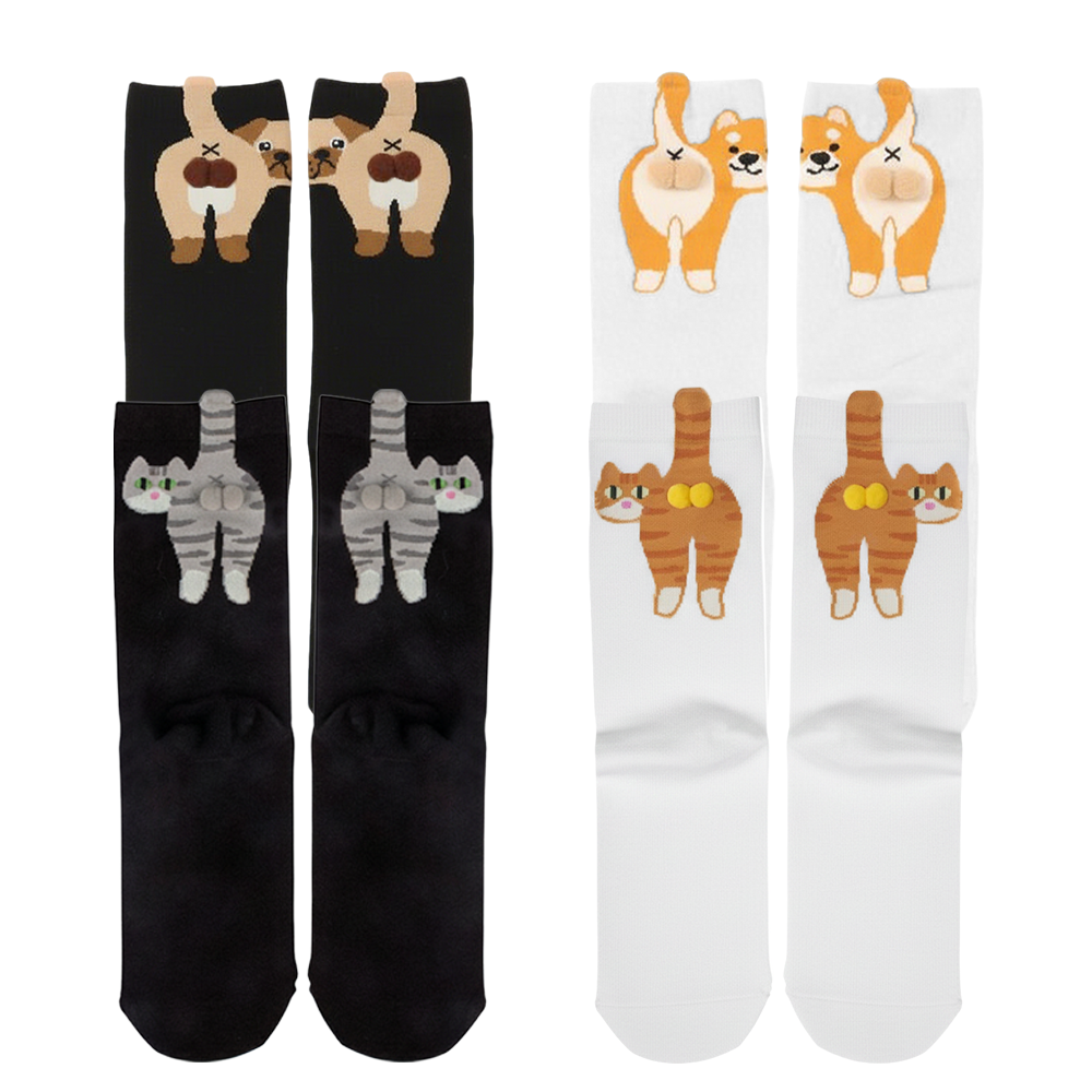 ComfortCornerUs™ CuteCritter 3D Pom-Pom Cartoon Socks