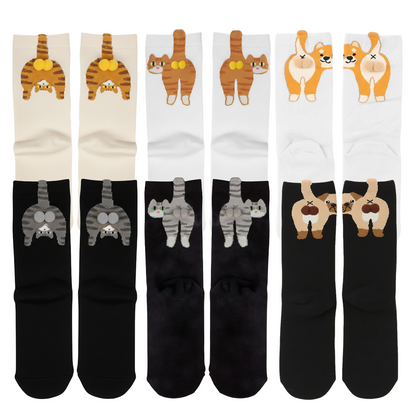 ComfortCornerUs™ CuteCritter 3D Pom-Pom Cartoon Socks