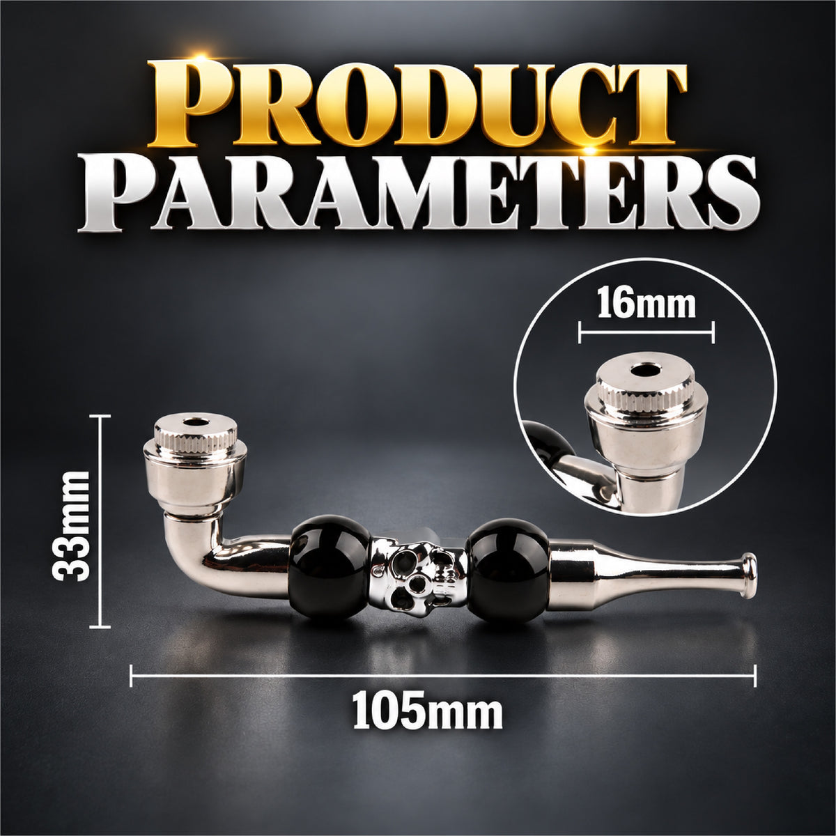 ComfortCornerUs™ DarkSkull Glossy Bead Alloy Pocket Tool