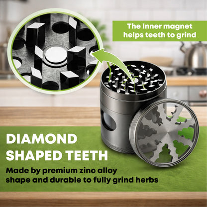 ComfortCornerUs™ EasyGrind 4-Layer Alloy Spice Grinder