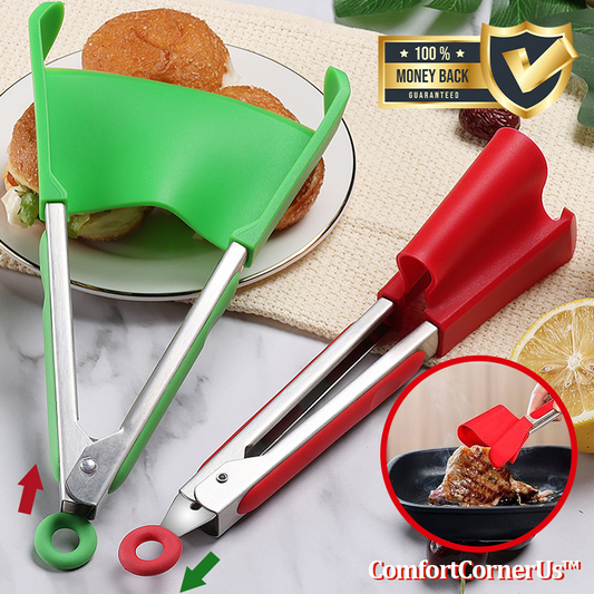 🔥TikTok Hot Sellers- ComfortCornerUs™ FlexiGrip Dual-Action Food Tongs